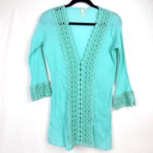Mango Reef Swim Cover Med Crinkle Embroidery Coastal Cottage (BUNDLE PRICE $5)
